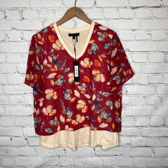 Donna Karan Floral Layered Blouse - Picture 2 of 10